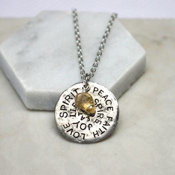 Birthstone Mantra Necklace, 3 of 9