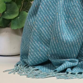 Winter Fleck Blanket Scarf In Turquoise, 3 of 3