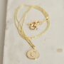 Delicate Solid Gold Initial Disc Necklace, thumbnail 1 of 7