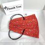 Red Confetti Sprinkles Cotton Drawstring Gift Pouch Bag, thumbnail 4 of 6