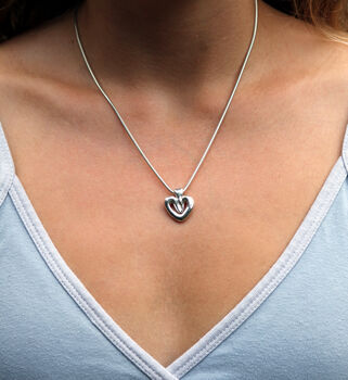 Sterling Silver Heart Necklace, 4 of 6
