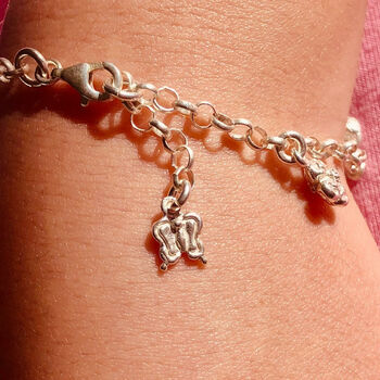 Girl's Charm Bracelet With Six Sterling Silver Charms, 2 of 5