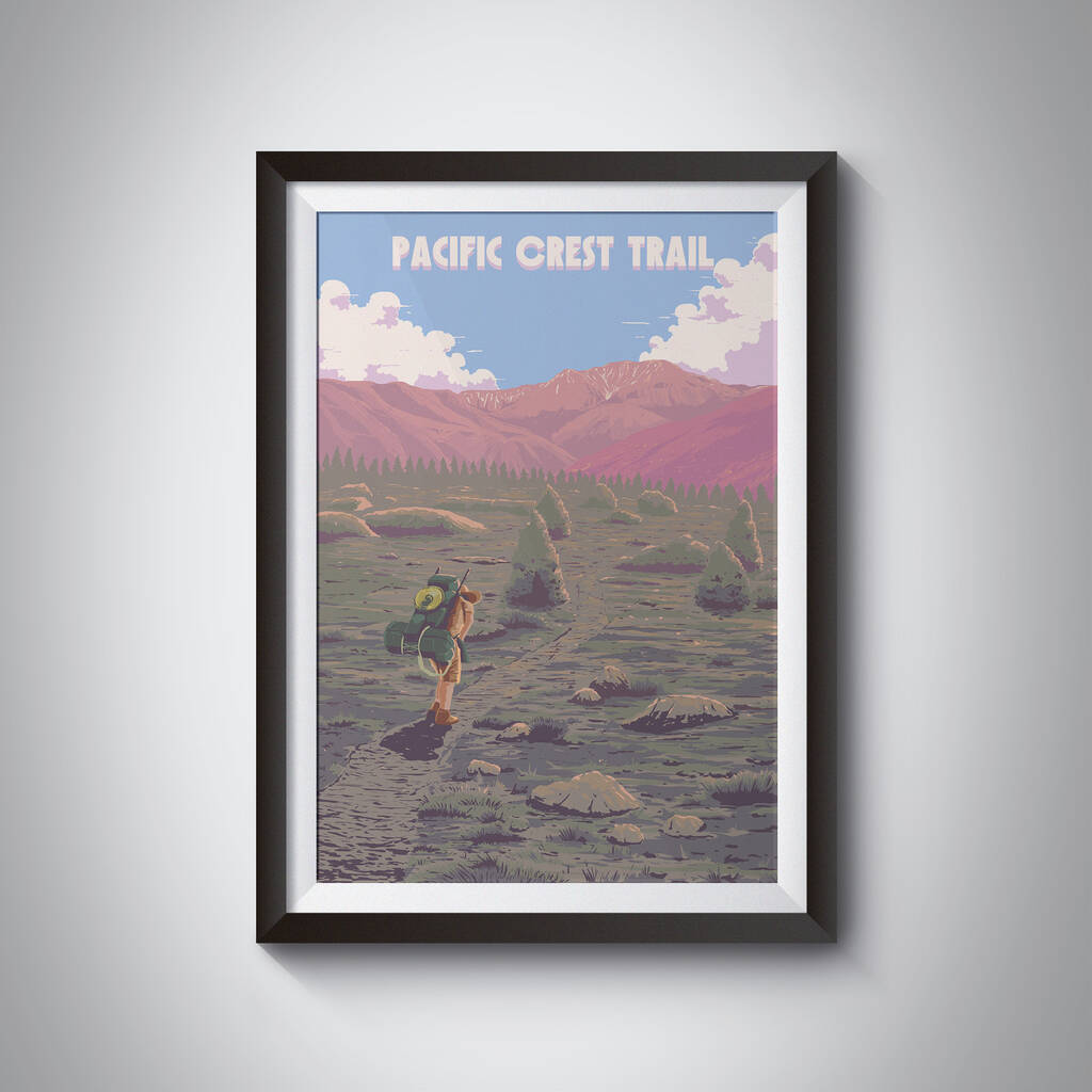 Pacific Crest Trail USA Travel Poster Art Print By Bucket List Prints