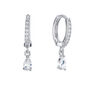 Ottillie Crystal Silver Raindrop Huggie Hoops, thumbnail 1 of 2