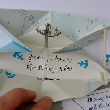 Personalised Nautical Paper Boat Card, 4 of 7