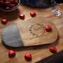 Personalised Initials Wood And Slate Chopping Board Valentine's Day Gift For Him Or Her, thumbnail 1 of 5