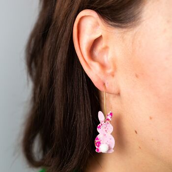 Carrot And Rabbit Hoop Earrings, Easter Gift, 6 of 6