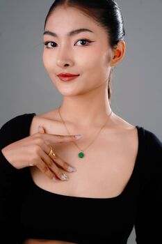 Vachana Botan Jade Flower Necklace, 9 of 12