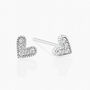 Sterling Silver Sparkling Heart Stud Earrings – 5mm, thumbnail 3 of 8