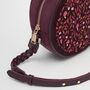 Magical Mushroom Embroidered Burgundy Velvet Circle Bag, thumbnail 7 of 9
