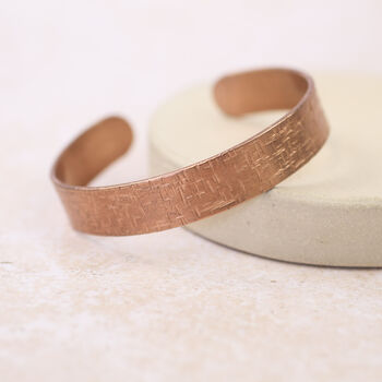 Personalised Unisex Wide Cornish Copper Cuff Bracelet, 2 of 7