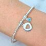 Sterling Silver Heart And Birthstone Bracelet, thumbnail 3 of 9