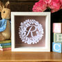 New Baby Girl Floral Papercut Initial Gift, thumbnail 1 of 2