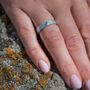 March Aquamarine Birthstone Ring In Textured Sterling Silver, thumbnail 5 of 5