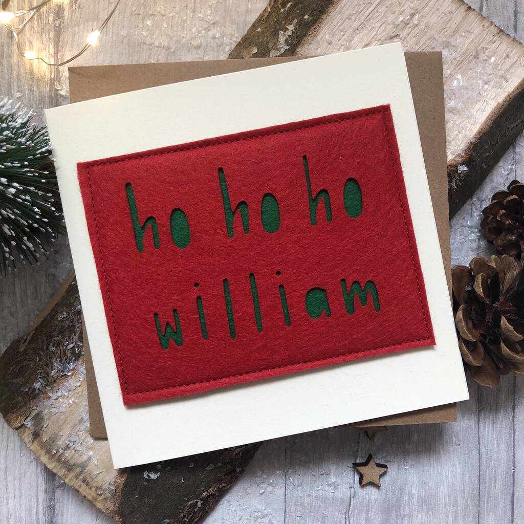 Personalised 'ho Ho Ho' Name Christmas Card By Alphabet Bespoke