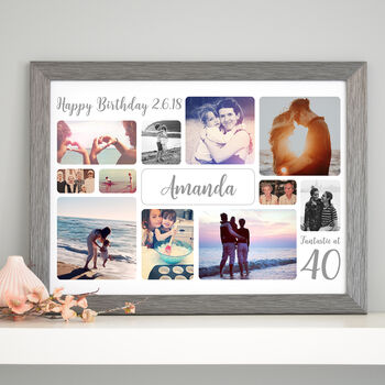 Personalised 40th Birthday Photo Collage, 10 of 12