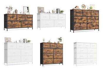 Chest Of Drawers Bedroom Storage Unit Fabric Steel, 6 of 6