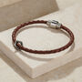 Men's Personalised Fine Leather Geometric Bracelet, thumbnail 2 of 5