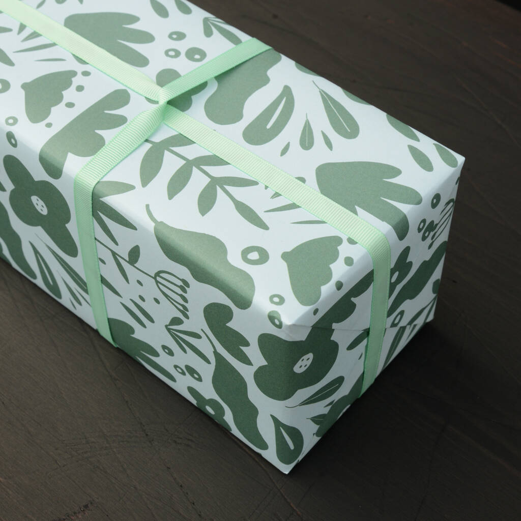 Mint And Sage Botanical Wrapping Paper, 1 of 3
