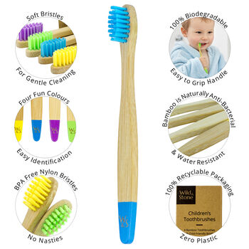 Children's Bamboo Toothbrush Four Pack, 8 of 8