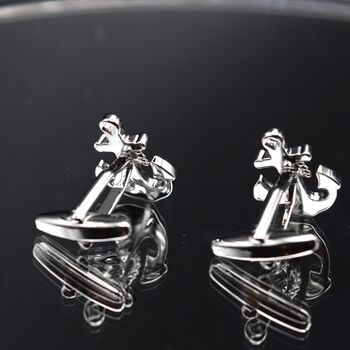Anchor Silver Cufflinks Gift For Men 316 L Stainless Steel Nautical Accessory, 6 of 6