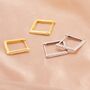 Sterling Silver Minimalist Cz Pave Square Huggie Hoop, thumbnail 3 of 12