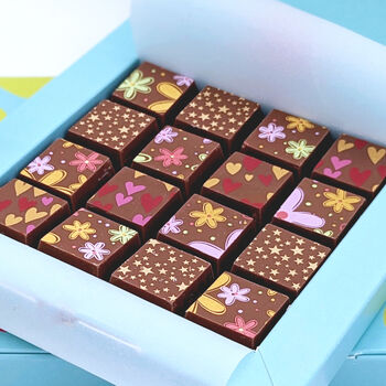Chocolate Flower Gift Box With Personalised Message, 2 of 6
