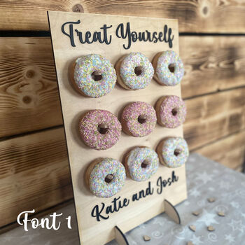 Personalised Doughnut Stand For Nine Doughnuts Donut Stand, 6 of 7