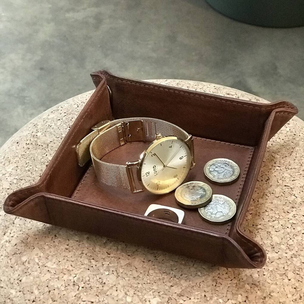 Leather Coin Tray For Him, 1 of 5