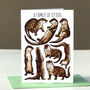 Otters Watercolour Greeting Card, thumbnail 1 of 6