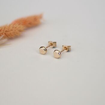 Tiny Recycled Gold Nugget Studs, 2 of 4