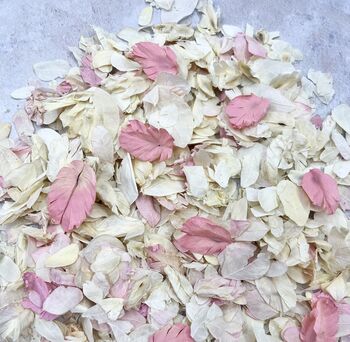 Ivory And Pink Biodegradable Wedding Confetti, 2 of 3