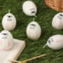 G Decor Set Of Six Hoppy Easter Egg Candles White, thumbnail 1 of 6