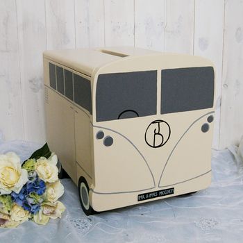 Campervan Personalised Wooden Wedding Post Box, 6 of 12