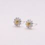 Sterling Silver Daisy Ear Studs, thumbnail 3 of 11