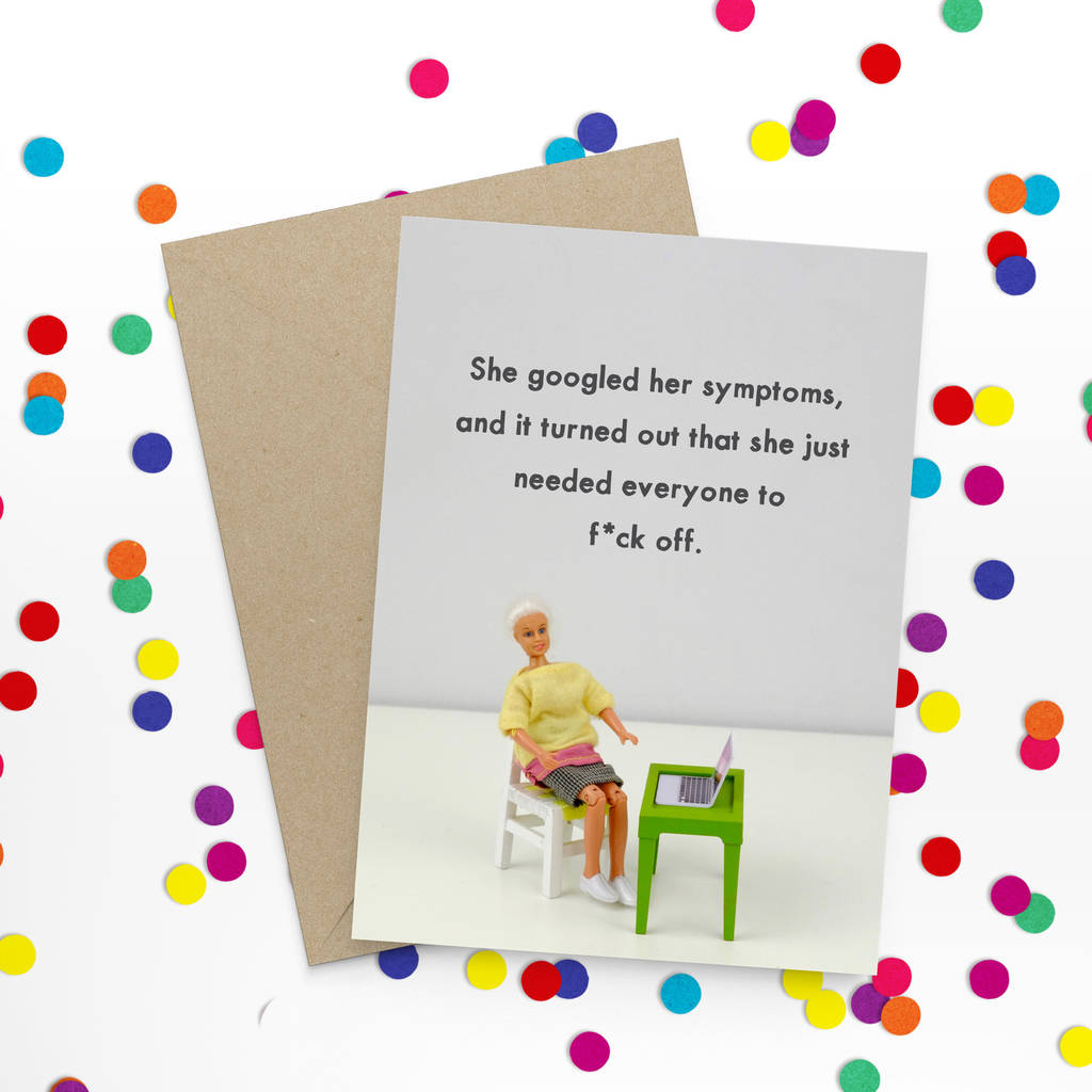 Google Symptoms Funny Rude Card