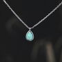 Green Opal Droplet Pendant Necklace In Sterling Silver, thumbnail 1 of 11
