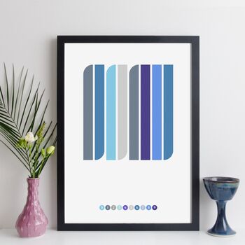 Personalised Birth Month Flower Abstract Art Print
