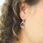 Sterling Silver Gemstone Ripple Earrings, thumbnail 2 of 10