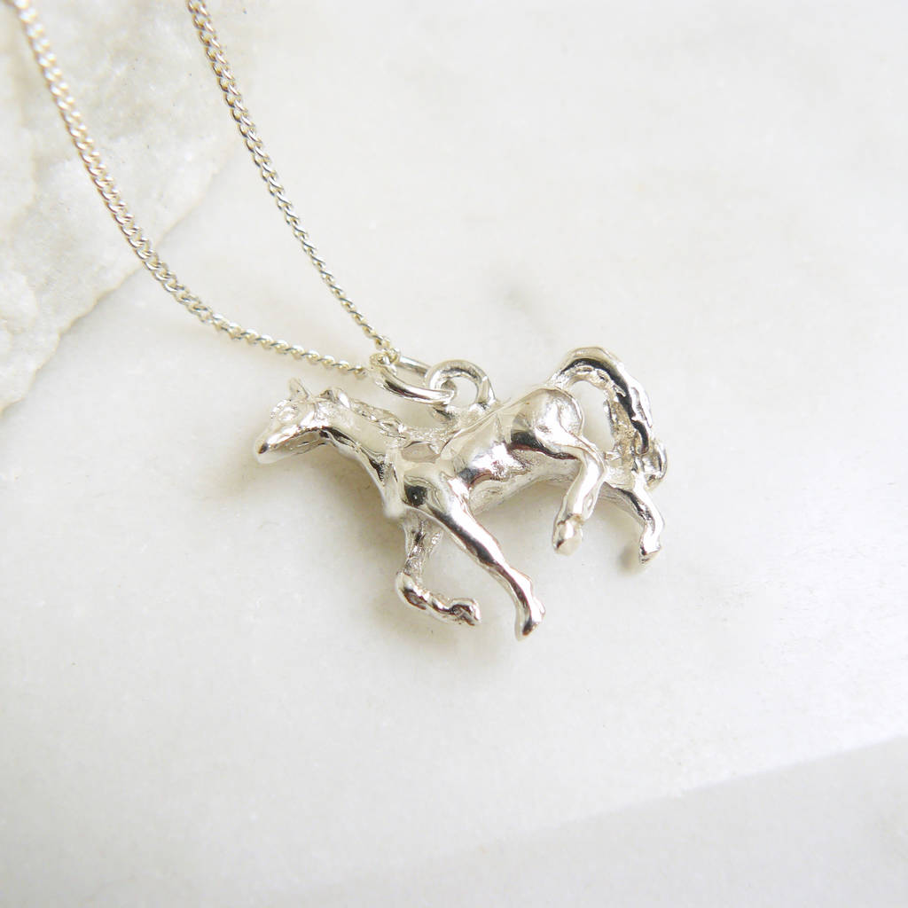 Horse Pendant Necklace Sterling Silver By Lime Tree Design