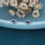 Sterling Silver Tiny Evil Eye Stud Earrings, thumbnail 1 of 9