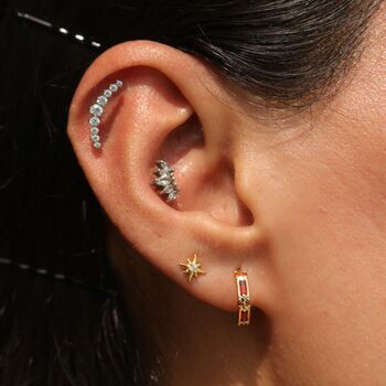 Garnet Margot Crystal Huggie Hoop Earrings, 7 of 8