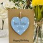 Personalised Brother Birthday Card Wooden Heart, thumbnail 1 of 3
