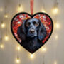 Springer Spaniel Stained Glass Effect Heart Suncatcher, thumbnail 5 of 7