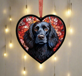 Springer Spaniel Stained Glass Effect Heart Suncatcher, 5 of 7