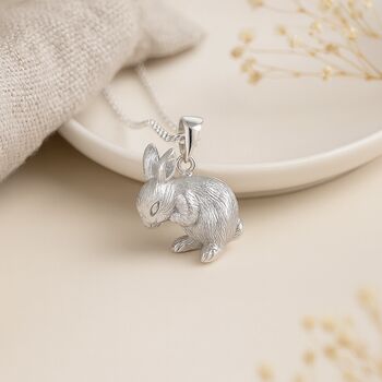 Personalised Sterling Silver Bunny Rabbit Necklace, 2 of 8