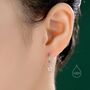 Mismatched Star Dangle Huggie Hoop Earrings, thumbnail 7 of 12