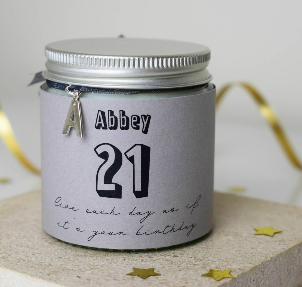 Personalised 21st Birthday Charm Candle