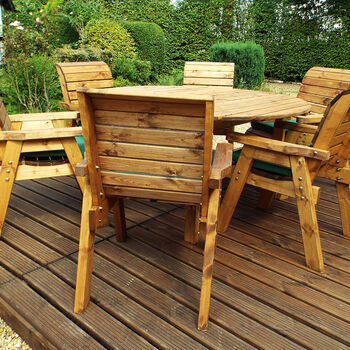 Six Seater Round Garden Furniture Table Set, 3 of 5