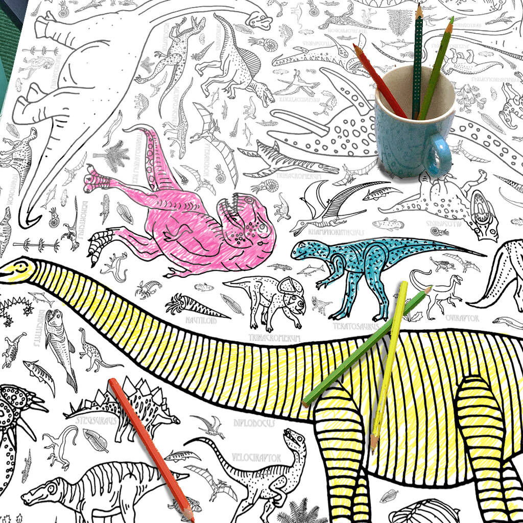 Extra Large Colour In Poster Tablecloth Sheet Dinosaurs, 1 of 4